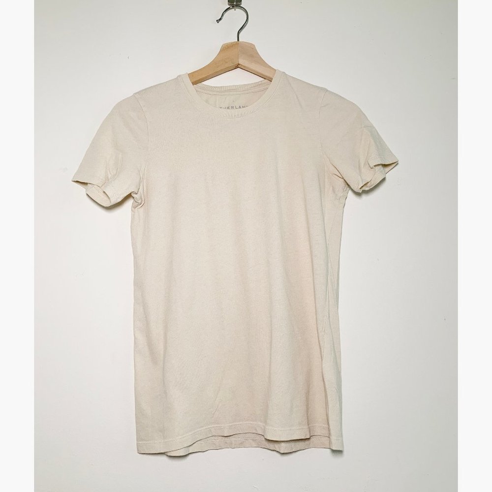Everlane Crew Tee - Oyster Color - Small